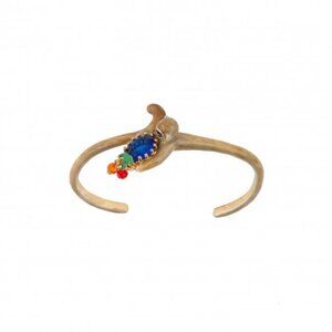 Les Nereides Jungle Tropical Monkey, Dark Blue Stone & Beads Bracelet